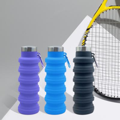 China 350ml Sports Folding Bottles Silicone Water Bottles Outdoor Sports Drinking Collapsible Bottle for sale