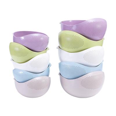 China Plastic Stored Wash Rice Sieve Leakage Kitchen Supplies Convenient Wash Fruit Wash Basket Leachate Basket for sale