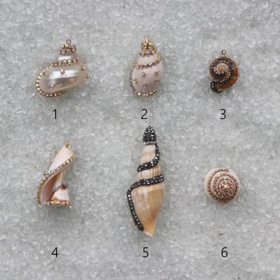 China Other Handmade Super Shiny Diamond Snail Natural Shellfish Pendant DIY Jewelry Accessories for sale