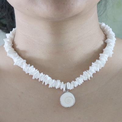 China Cute Handmade Natural Shell Jewelry Shell Necklace and Earrings Beach Wedding Holiday Jewelry Gift for sale