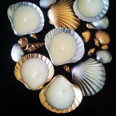 China Natural Golden Silver Shell Aromatherapy Candle For Wedding Decor Birthdays Scallop Coastal Home Craft for sale