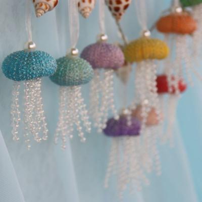 China Holiday decoration & Colorful Christmas&Wedding Pendant&Drop Gift Sea Urchin Ornaments Natural Handmade Shell&Conch Party DIY Decor for sale