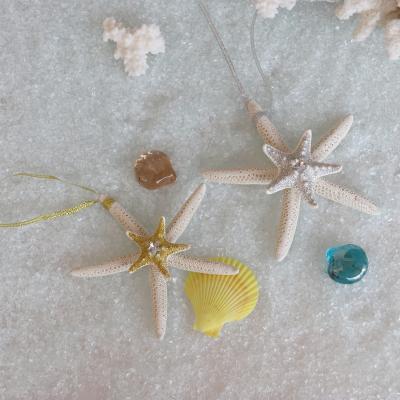 China Christmas Nautical Handmade Starfish Golden Pendant&Drop Christmas Ornaments Party Decor DIY for sale