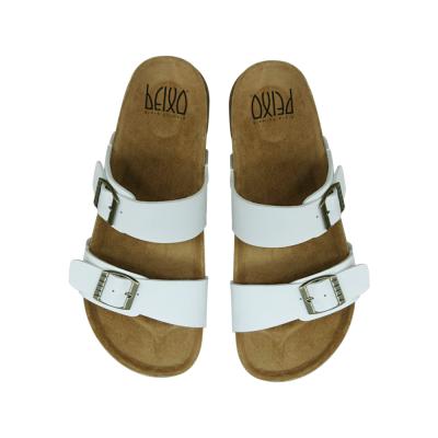 China Breathable Soft Cowhide Leather For Ladies Summer New Fashion Solid Color Waterproof Comfort Sandals Custom Flat Soft Sandals Adjustable Buckle Beach Shoes for sale