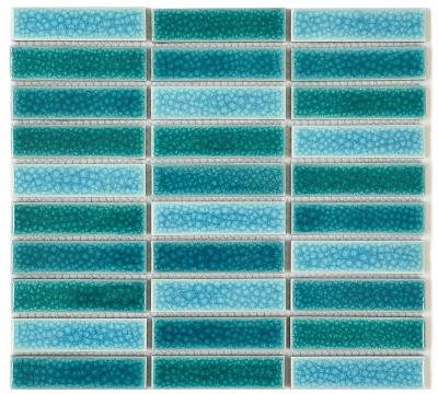 China Modern Crack Glazed Swimming Pool Mosaic Tiles Swimming Pool Ceramic Tiles Mosaic Blue Green Outdoor Swimming Pool for sale