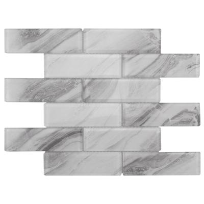 China Modern Marble White Glass Tiles Kitchen Backsplash Tiles Bathroom Wall Decoration Tiles for sale