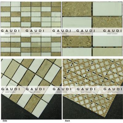 China High Quality White Marble Brass Mosaic Multi Color Ceramic Tile Underground Floor Parquet Mosaic Ceramic Tile for sale