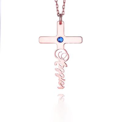 China Fashion Jewelry TRENDY Custom Pendant Alphabet Only Cross Inlaid Silver Mother'S Day Gift Zircon 925 Trustworthy Jewelry Manufacturer for sale