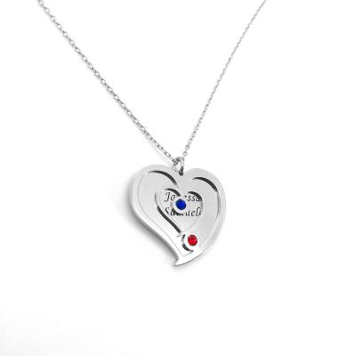 China Custom English Pendant Name Necklace Only 925 Sterling Silver Jewelry New Love TRENDY Heart Jewelry For Girlfriend Valentine's Day for sale