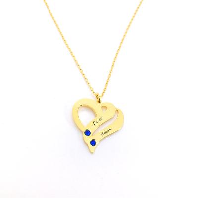 China FASHIONABLE Custom Jewelry Pendant 925 Sterling Silver Jewelry Heart Inlaid Birthday Lettering Name Gift Pendant for sale