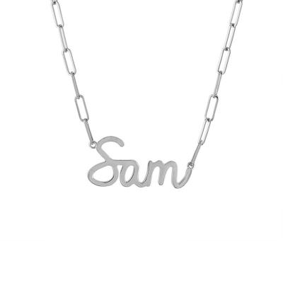 China CLASSIC Custom Jewelry Necklace 925 Fashion Minimalist Design Sam English Name Necklace Sterling Silver Jewelry New Product for sale