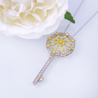 China CLASSIC Main Luxury Ladies 925 Sterling Silver Zircon Necklace Jewelry Pendant Charm Style Only Jewelry Making Wholesale for sale