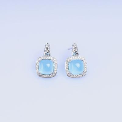 China Luxury Huiyue Pierced Jewelry Sterling Silver High Quality Luxury Women Wholesale Square Earrings 925 Trusted Manufacturer for sale