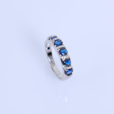 China Fashion Guangzhou Huiyue Jewelry Wholesale 925 Sterling Silver Zircon Blue Round Ring Cut Charms Trusted Manufacturer For Jewelry Making for sale