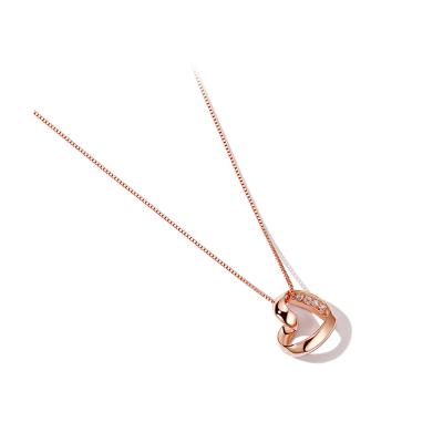 China Lead Free Personalized Fashion Rose Color Heart Pendant Necklace For Wedding Gift for sale