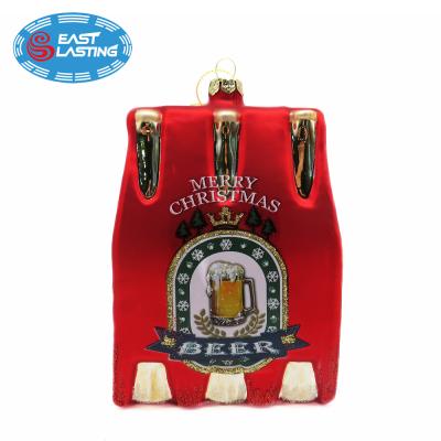 China Art Beer Bottle Glass Hanging Ball Christmas Folk Ornament Figurine for sale