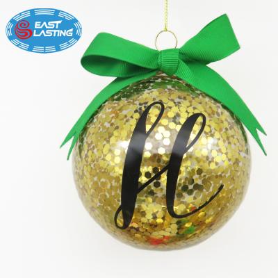 China Classic Style Personalized Folk Art FAMA Christmas Tree Glass Ball Personalized Ornament With Glitter Christmas Item for sale