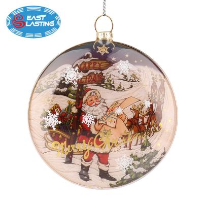 China Christmas Painting Decoration 120mm Christamas Tree Decoration Snowman Ornament Glass Ball for sale