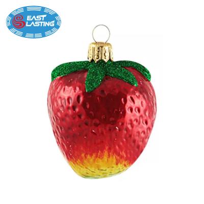 China experience & Custom Strawberry Glass Figurine Maid Service Christmas Ornament For Tree Decoration for sale