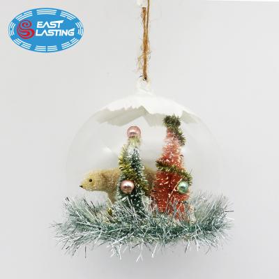 China Christamas Tree Decoration Hanging Christmas Tree Bell Dome Glass Ornament for sale