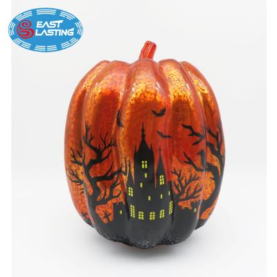 China Festival Decoration Fall Decor Pumpkins Halloween Glass Decorations Made Of Mercury Lanterns Decorative Battery Operated for sale