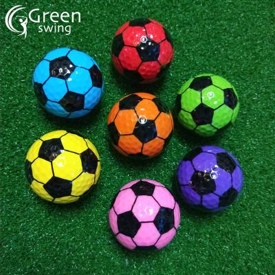 China Wholesale Custom Rubber + Surlyn Logo Sports Pattern Football Golf Ball For Promotion Gift for sale