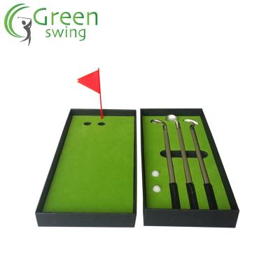 China Indoor Metal Putter Gift Set Green Mini Golf Putting Set Putting Pen Sets for sale