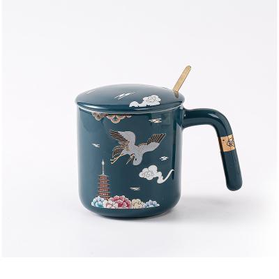 China Viable Hot Sale Chinese Style Amazon Office Gift Mug Ceramic Tea Cup Customized LOGO Mug Sales Gift Business Cup for sale