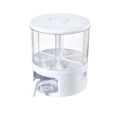 China Multigrain Cup Rice Dispenser Granin Storage Kitchen Rotating Freshness Keeping Rice Dispenser Round Rotating Bins otable for sale