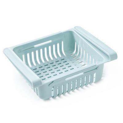 China Viable Pull Out Crisper Drawer Shelf Retractable Pull Out Drawer Organizer Refrigerator Drawer Box Shelf Retractable Plastic Storage Rack for sale