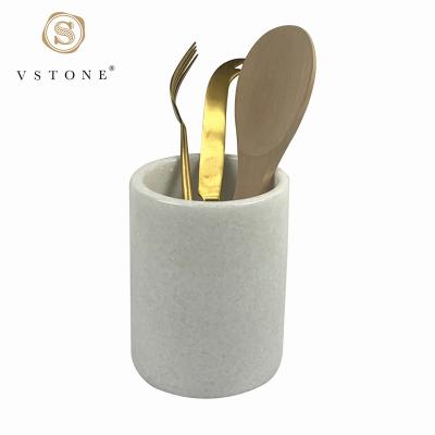 China Sustainable Natural Stone Marble Granite Utensil Holder For Kitchen for sale