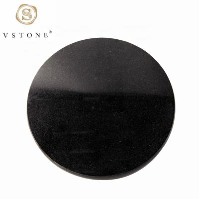 China Kitchen Marble Round Cheese Board Place Mat Chopper Granite Serving Workable Black Round Marble Board for sale