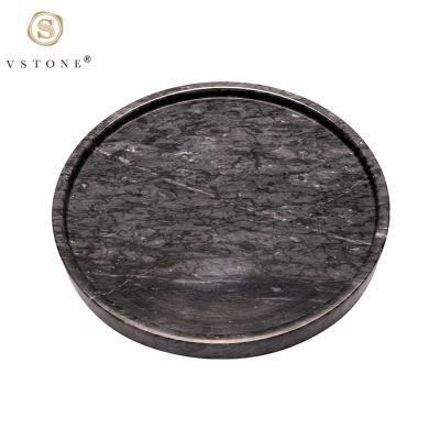 China Home.Restaurant.Bar.Hotel.Wedding Dark House Gray Marble Restaurant Hotel Decorations Around Marble Serving Tray for sale