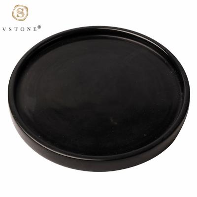 China Black Marble Stone Tray Marble Round Home.Restaurant.Bar.Hotel.Wedding Decoration Cosmetic Tray for sale