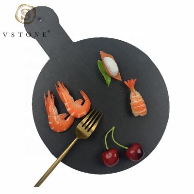 China Sustainable Natural Stone Slate Paddle Boards Cheese Boards Sets Mats Dinner Plate Plates For Dishwashing for sale