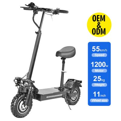 China Unisex Adult Foldable Electric Scooter With Seat 48V 1200W Electric Scooter Best Quality Electric Kick Scooter Motor With Remote Alarm for sale