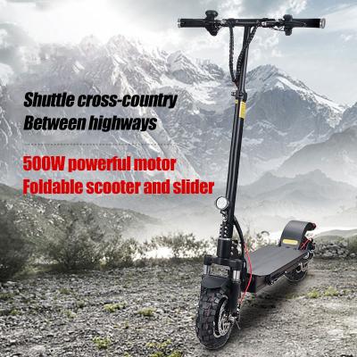 China Hot Selling Off Road Scooter 500W 10Ah Electric Power Motor Unisex Electric Kick Scooter Adult 10Inch Wheel for sale