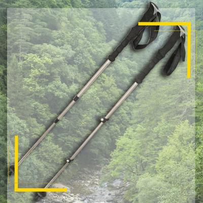 China Cork Titanium Alpenstock Wanderstock Shockproof Hiking Camping Poles Walking Stick Equipment Survival Tools Trekking Pole for sale