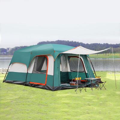 China Camouflage Set 460*305*H210cm/Field Two Bedrooms And One Mall Camping Family Tent Large Space For Traveling Hiking Double Layers 6/7/8/persons for sale