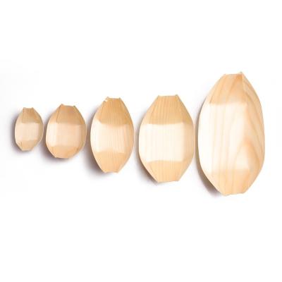 China Sustainable Pine Wood Sushi Boat Sushi Dish for sale