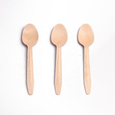 China Success 165mm Disposable Birch Wood Handle Embossed Spoon for sale