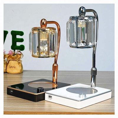 China Modern USB Reading Light Lamps Warm For Sale Luxury Gold Study Glass Novelty Candle Warmer Table Lamp for sale