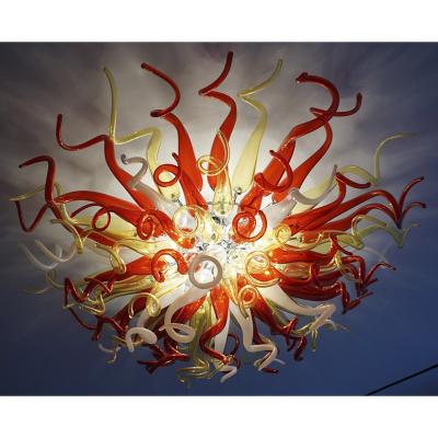 China Modern Modern hotel decoration luxury ceiling light fixtures red dale chihuly style hand blown murano art glass chandeliers for sale for sale