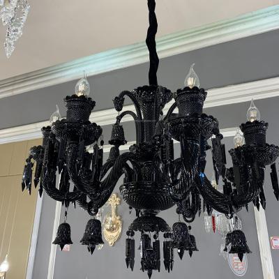 China Baccarat crystal chandelier Luxury modern villa hotel lighting decoration large chrome large black k9 crystal light chandelier wholesale customized for sale for sale