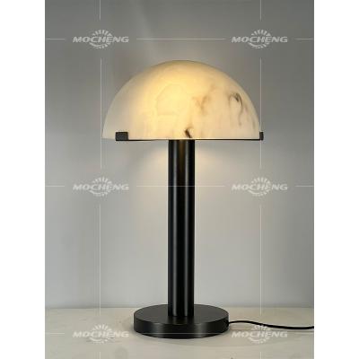 China Modern Modern home decoration mushroom lamp white metal marble stone table lamp bedroom bedside reading desk lamp for sale