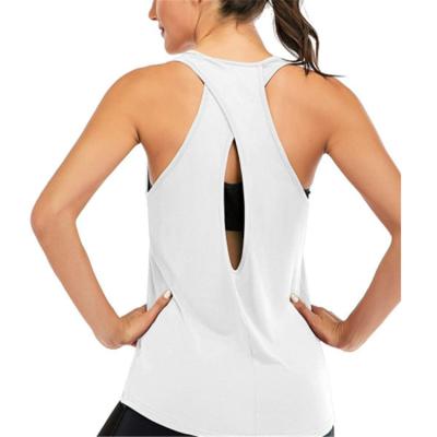 China Wholesale Fitness White Plain Antibacterial Dyed Yoga Crop Tops Print Sports Gym Workout Womens Tank Tops for sale