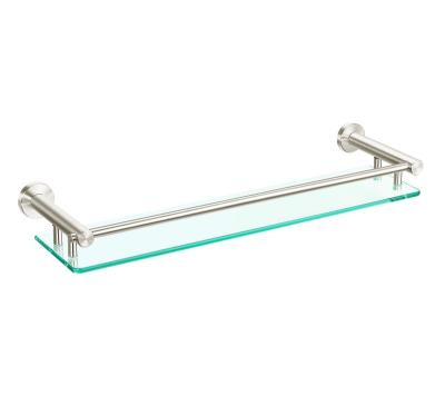 China Wall Mounted Type Glass Shelf Manufacturer Tempered Glass Bathroom Shelf Shampoo Storage Glass Shelf In Bathroom for sale