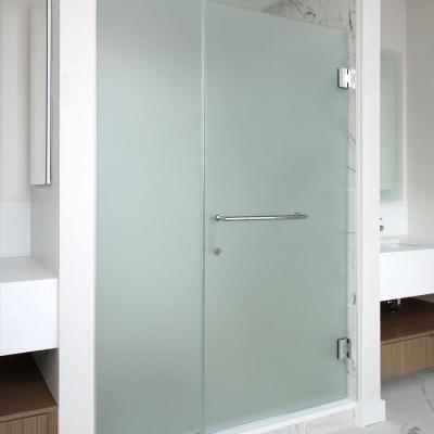 China Modern High Quality Frosted Shower Door Hinged Frameless Shower Door Glass Panels For Hotel And Apartment for sale