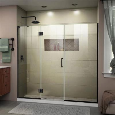 China Modern Factory Wall Hinged Safety Glass 10mm Toughened Frameless Shower Doors And Fixed Shower Panels For Bathroom for sale