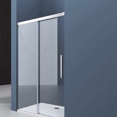 China Small Modern Commercial Single Walk In Shower Room Aluminum Glass Sliding Door Fitting Set for sale